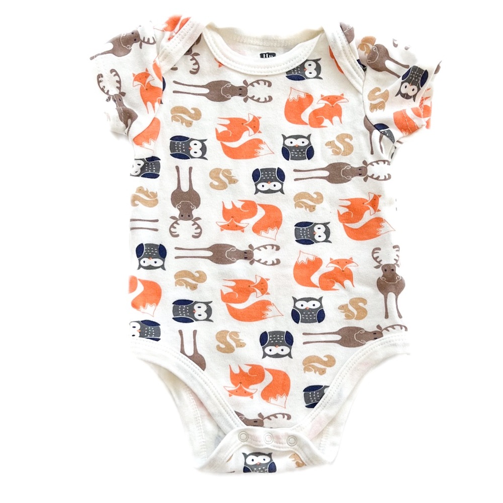 5 for $15 Baby 3-6M HB Animals Print Onesie in New Condition - Picture 1 of 2